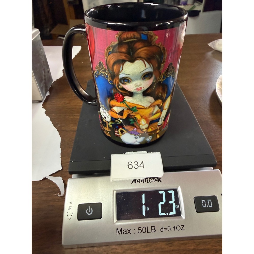 Disney Mug Black WonderGround Gallery Jasmine Becket-Griffith Belle - Picture 4 of 4
